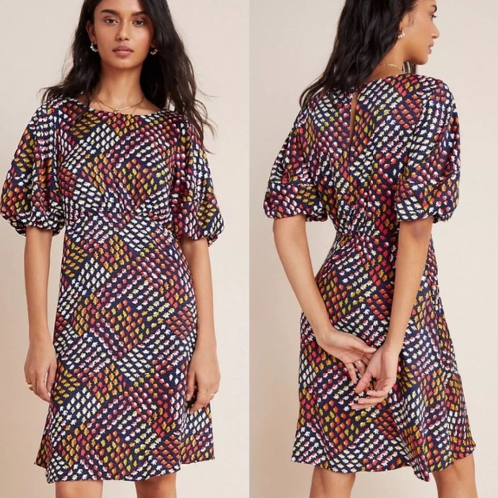 ANTHROPOLOGIE Maeve Melody Pullover Mini Dress 10